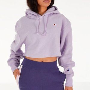 Champion Reverse Weave Lilac Crop Hoodie